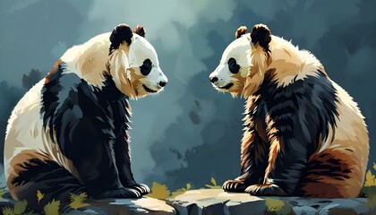 Wall Mural - Panda and Bear Encounter: A Visual Comparison of Pandas and Polaris Python Data Analysis Packages