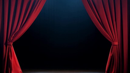 Aufkleber - The rich red velvet curtain hangs elegantly in a theater, hinting at an exciting performance soon to begin. The warm lighting adds to the inviting ambiance of the evening.