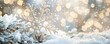 © Tin - A beautiful snowflake resting on a bed of snow, surrounded by shimmering bokeh lights, creating a magical winter scene.