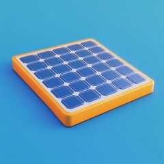 Canvas Print - 3D Icon: Solar Panel for Harnessing Sun Energy Illustration Logo