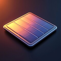 Canvas Print - 3D Icon: Solar Panel for Harnessing Sun Energy Illustration Logo