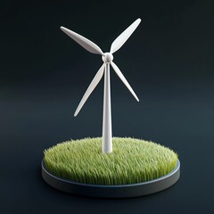 Wall Mural - 3D Icon: Collection of Wind Turbines for Energy Illustration Logo