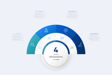 4 steps business circle infographic timeline with icons