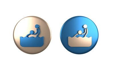 Poster - Colorful Water polo icon isolated on white background. Circle button. 3D render illustration