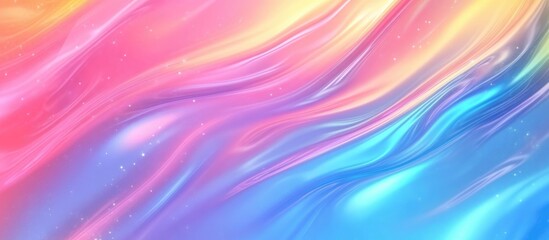 Wall Mural - Abstract 3D Holographic Iridescent Gradient Backdrop Texture