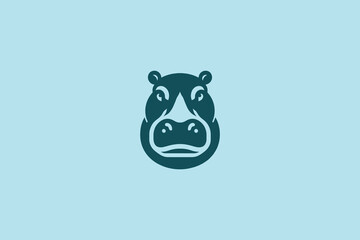 hippopotamus. logo, emblem, sign, vector illustration