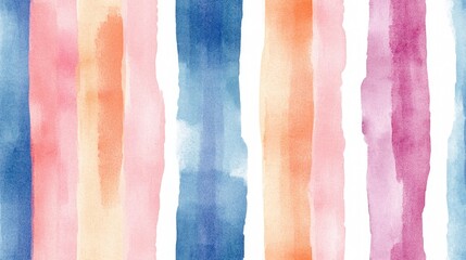 Poster - Watercolor stripes seamless pattern Abstract design