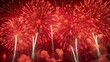 © Muhammad - Brilliant red fireworks exploding in a dazzling display, perfect for overlaying on night sky backgrounds.