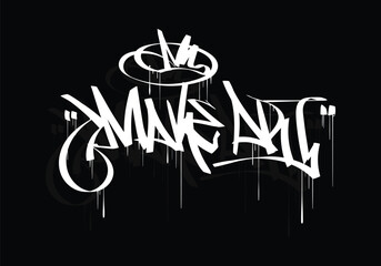 Canvas Print - MAKE ART graffiti tag style design