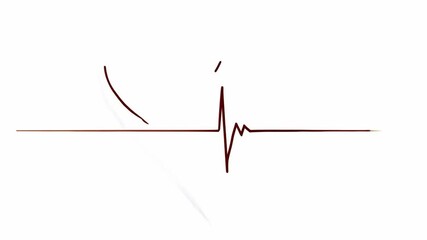 Aufkleber - This illustration features a stylized heart shape combined with a heartbeat line, representing healthcare, wellness, and emotional well-being in a simple and effective manner.