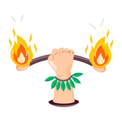 Wall Mural - Comic style sticker of fire twirling 

