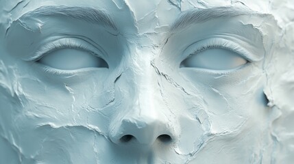 A face with a white mask on it