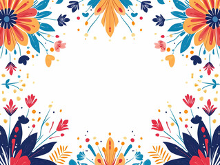 Wall Mural - Flat Abstract Rangoli and Sparkler Lines Border: Modern Minimalist Frame Design with Vibrant Cultural Elements for Events and Festive Promotions