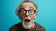 © Oleksandr - Portrait of amazed old man with an open mouth and round big eyes wearing eyeglasses