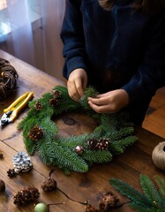 Wall Mural - Christmas wreath or garland