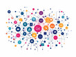 © HaJung - Flat Glowing Abstract Art of Digital Connectivity & Business Acquisition Symbols for Corporate Growth Marketing