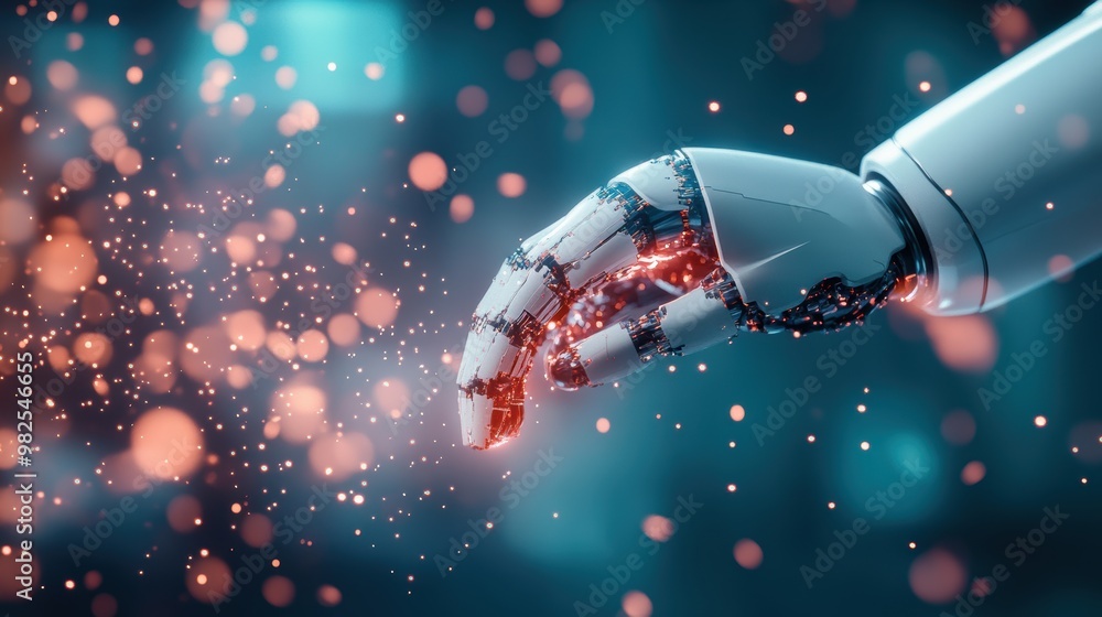 An image of a smart factory with robots and automated systems working ...