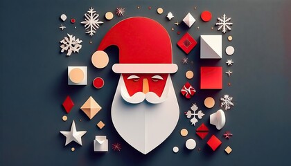 Wall Mural - Santa Claus geometric shapes