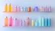© HaJung - 3D Glossy Background with Product Display Shelves for Retail Promotions, Highlighting Items & Product Variety with Reflection Effects