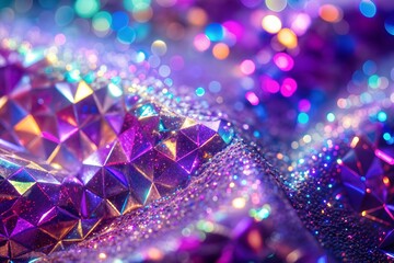 Wall Mural - purple and blue abstract glitter pattern with bokeh lights