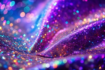 Canvas Print - close-up of sparkling glitter texture with festive lights