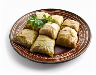 Wall Mural - Sarma on plate isolated on white background