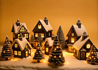 Wall Mural - christmas house in the night