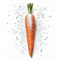 Canvas Print - Carrot frozen in ice-delight frozen on transparent background isolated on white