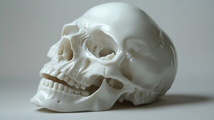 Human Skull Anatomy: Detailed View of a White Skull