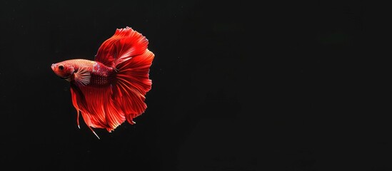 Betta Fish Siamese Fighting Fish Betta Splendens Isolated On Black Background With Clipping Path