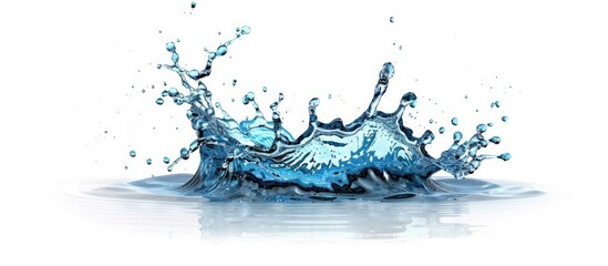 Canvas Print - Blue Water Splash Isolated On White Background