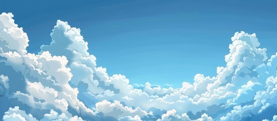 Canvas Print - Blue Sky White Clouds Horizontal View