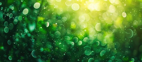 Canvas Print - Green Bokeh Blur Background Image