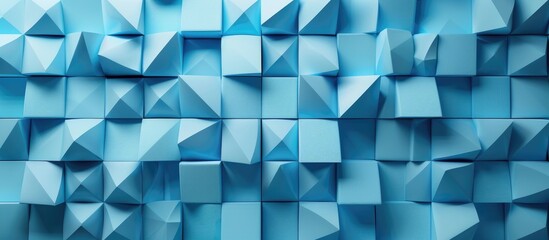 Poster - Abstract Pyramid Background In Colored Light Blue Colour Sound Insulation Material