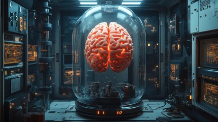 Canvas Print - Brain in a Jar - Sci-Fi Concept