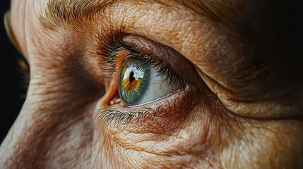 Sticker - Close Up of a Human Eye: A Study of Aging and Beauty