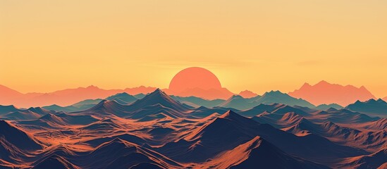 Wall Mural - Brown Mountains During Sunset Time