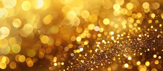 Canvas Print - Gold Bokeh Abstract Background Defocused Lights