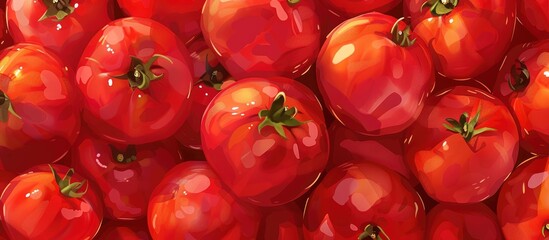 Wall Mural - Background Of Beautiful And Red Tomatoes Beautiful And Large Background And View Of A Large Number Of Red Beautiful And Ripe Tomatoes