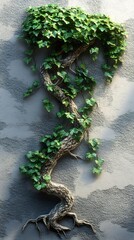 Canvas Print - Green Ivy Vine Climbing on a Wall: Nature's Art