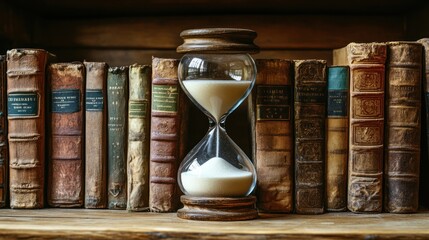 Poster - Hourglass and Vintage Books