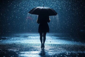 Wall Mural - Rainy Night Walk