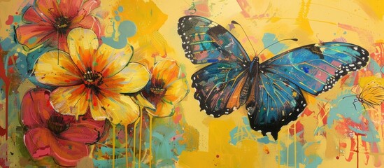 Canvas Print - Butterfly On Yellow Flower