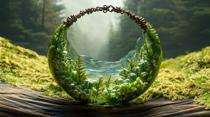 Wall Mural - Enchanted Forest: A Resin Art Piece