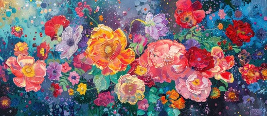 Poster - Colorful Flowers In The Garden In Summer