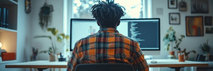 Poster - Man Working on Computer