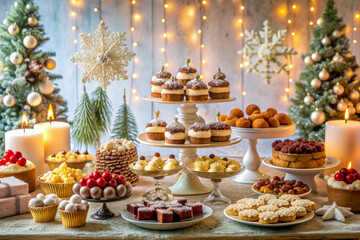 Wall Mural - christmas cake with candles