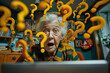 © vejaa - Confused elderly woman using laptop computer at home. Mature old lady has difficulties to use technology devices, understand information, internet banking platform, forget password
