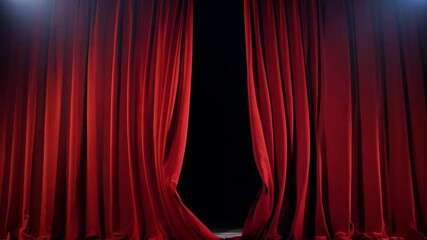 Aufkleber - The rich red velvet curtains hang elegantly in a theater, awaiting the start of a performance. The atmosphere is filled with anticipation and excitement.