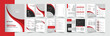 © gfxfaruq - Corporate company business brochure template layout design, 16 pages brochure design with red color accents, Simple and clean company profilebrochure template design